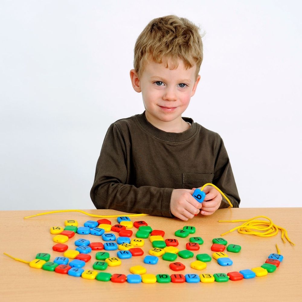 1-20 Lacing Number Beads,The 1-20 Lacing Number Beads set is a vibrant and engaging educational tool designed to introduce young learners to the fundamentals of numeracy in a hands-on, interactive way. This set is specifically tailored to help children recognize, understand, and sequence numbers 1 through 20, making it an ideal resource for reinforcing early math concepts and meeting UK early learning goals. 1-20 Lacing Number Beads Features: Brightly Coloured Beads: The set includes beads in four inviting 