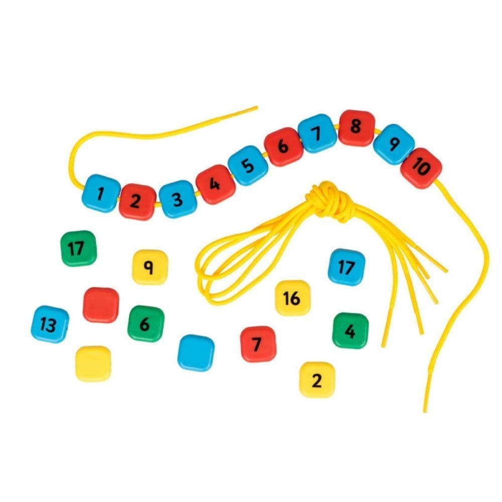 1-20 Lacing Number Beads,The 1-20 Lacing Number Beads set is a vibrant and engaging educational tool designed to introduce young learners to the fundamentals of numeracy in a hands-on, interactive way. This set is specifically tailored to help children recognize, understand, and sequence numbers 1 through 20, making it an ideal resource for reinforcing early math concepts and meeting UK early learning goals. 1-20 Lacing Number Beads Features: Brightly Coloured Beads: The set includes beads in four inviting 