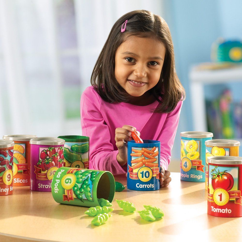 1 To 10 Counting Cans,The 1 to 10 Counting Cans from Learning Resources are a fantastic tool for introducing early math concepts to children. These colourful cans filled with familiar fruits and veggies make learning to count, recognising numbers, and sorting both fun and engaging. Perfect for both educational and imaginative play, these counting cans are designed to provide a hands-on learning experience that supports early childhood development. Engage with Early Math Concepts The 1 to 10 Counting Cans ar