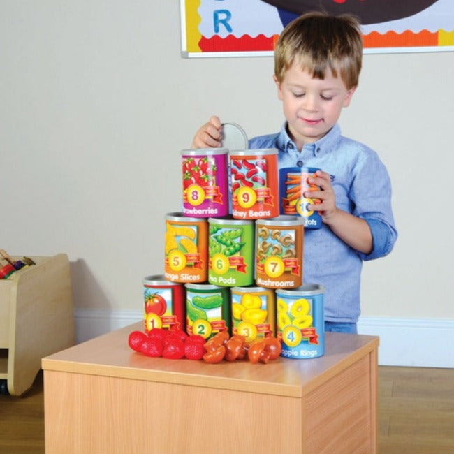 1 To 10 Counting Cans,The 1 to 10 Counting Cans from Learning Resources are a fantastic tool for introducing early math concepts to children. These colourful cans filled with familiar fruits and veggies make learning to count, recognising numbers, and sorting both fun and engaging. Perfect for both educational and imaginative play, these counting cans are designed to provide a hands-on learning experience that supports early childhood development. Engage with Early Math Concepts The 1 to 10 Counting Cans ar