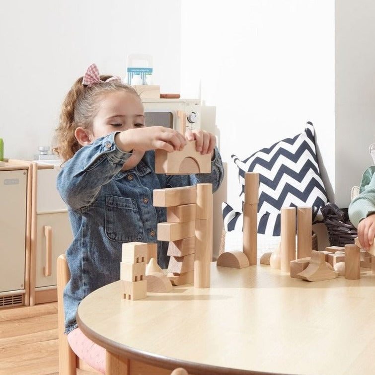 100 Wooden Blocks In A Bag,Introducing our 100 Wooden Blocks in a Bag, the ultimate building toy for endless creative possibilities! This set features beautifully crafted and smooth-sanded hardwood unit blocks, perfect for stacking, building, and hands-on learning.With 100 blocks in total, this set provides ample opportunities for children to explore their imagination and develop crucial skills. From building towering structures to creating intricate designs, these blocks offer endless possibilities for ope