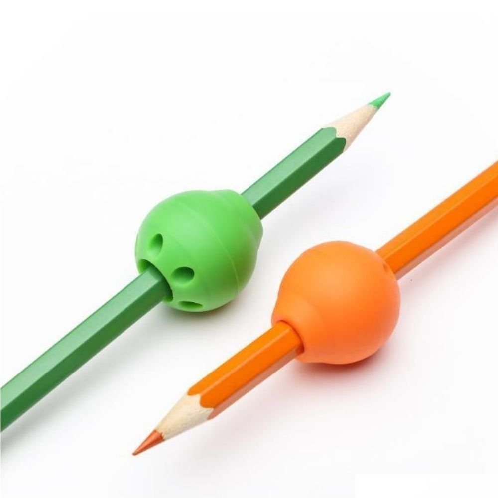 2 Pack Butter Ball Grip Pencil Grips,The Butter Ball Pencil Grip is here to revolutionize the way we hold our pencils during writing tasks. Designed with the utmost care and attention to detail, this grip promotes proper finger positioning, resulting in improved handwriting legibility and fine motor development.The round shape of the Butter Grip serves as a tactile cue for the fingers to wrap around comfortably. With a gentle "hug" from the grip, your fingers will effortlessly find their place, while the fi