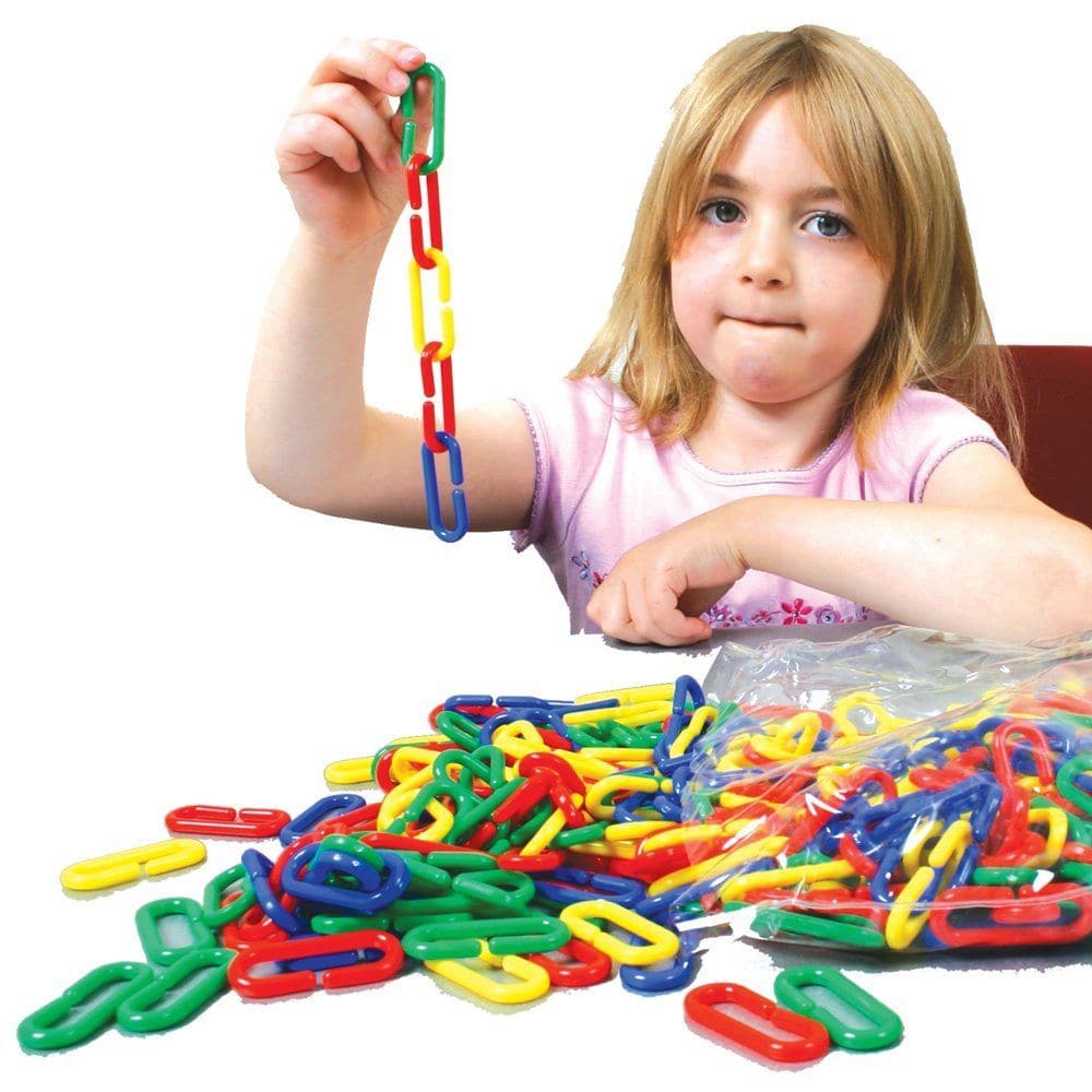 200 Pack My First Links,200 Pack My First Links: Jumbo Coloured Links for Early Learning Introducing the 200 Pack My First Links, a versatile set designed to stimulate your child's imagination and develop essential early learning skills. These pliable jumbo links come in four bright colours and are perfect for younger children due to their chunky, easy-to-grip design. Whether it's creating chains, sorting by colour, or engaging in sequencing activities, these links provide endless opportunities for fun and 