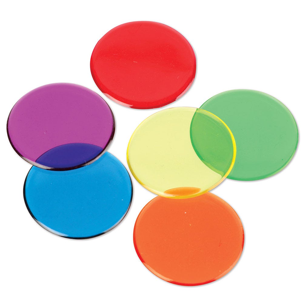 250 Pack Transparent Counters,These translucent counters are made with high-quality materials, ensuring durability and long-lasting use. They come in a variety of vibrant colours, making them visually appealing to children. The translucent nature of these counters allows light to pass through, creating an engaging visual experience when used on a lightbox. With 250 counters in the pack, educators and parents can take advantage of the versatility they offer. These counters can be used as a counting resource,