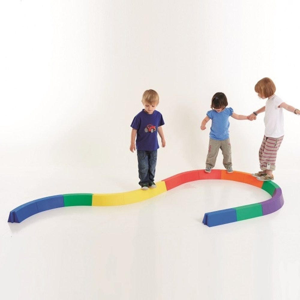 28 Piece Balancing Path,The Balancing Path - Pk28 offers an exciting opportunity for children to enhance their balance, coordination, and gross motor skills while having fun and gaining confidence. The 28 Piece Balancing Path crafted from high-density plastic with a non-slip surface, this Balancing Path is designed to provide a safe and stimulating environment for children to engage in various activities. The set consists of 28 detachable pieces in six vibrant colours, along with four connectors, allowing c