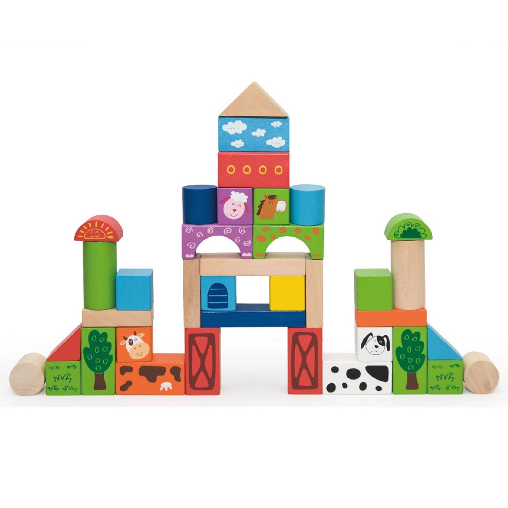 50 Piece Building Blocks Farm Set,Wooden Farm Bricks: Build, Play, and Learn What will your little one build first? With these Wooden Farm Bricks, children will love playing and constructing, helping to build social skills, problem-solving abilities, and enhancing communication and language skills. This versatile set of farm-themed blocks is perfect for endless creative play. Features and Benefits: Engaging and Educational Play Social Skills Development: Playing with these farm bricks encourages children to