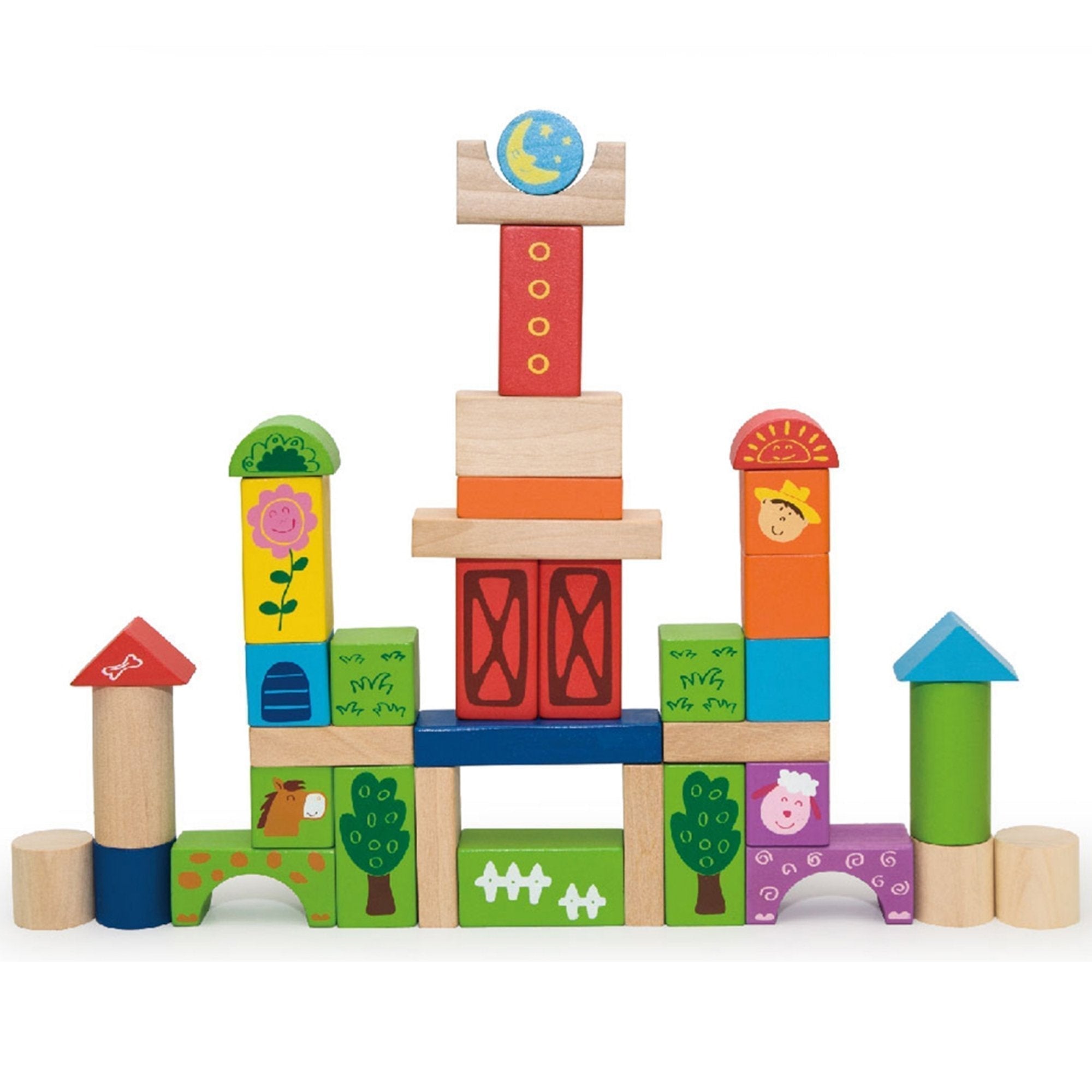 50 Piece Building Blocks Farm Set,Wooden Farm Bricks: Build, Play, and Learn What will your little one build first? With these Wooden Farm Bricks, children will love playing and constructing, helping to build social skills, problem-solving abilities, and enhancing communication and language skills. This versatile set of farm-themed blocks is perfect for endless creative play. Features and Benefits: Engaging and Educational Play Social Skills Development: Playing with these farm bricks encourages children to