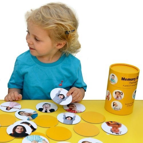 56 Pack Matching Pairs Feelings And Emotions,This set of 56 Matching Pairs Feelings and Emotions is printed with real life photos of various feelings and emotions, featuring a variety of ages, male & female and different ethnic backgrounds. There are 2 each of 28 photos so children can play Matching Pairs. Blank on one side, flip over the discs and find the matching pairs. Use the Matching Pairs Feelings and Emotions Set to improve memory skills whilst playing a game of recognition. Photos depict a variety 