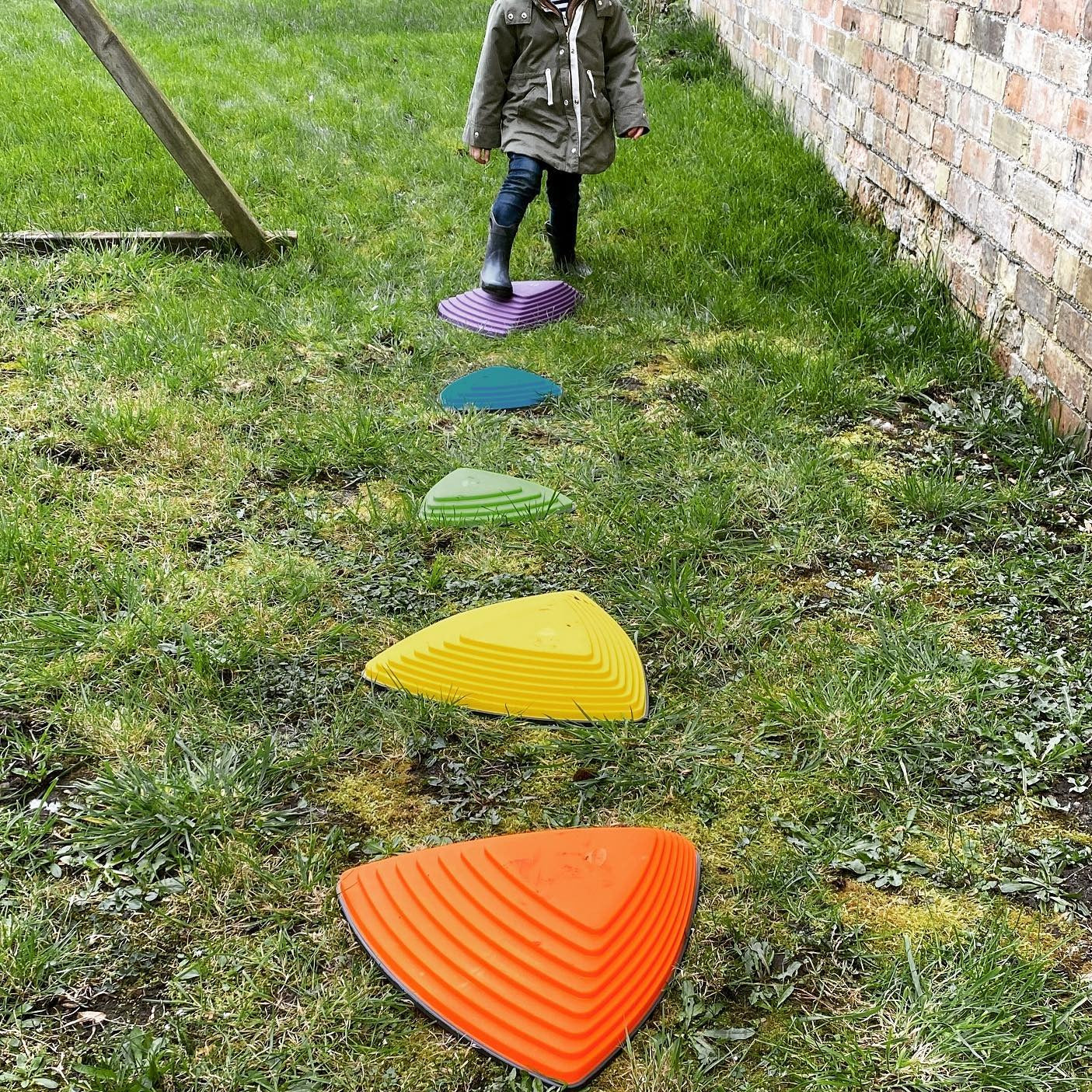 6 Pack Balance Riverstones Stepping Stones,Introducing the incredible River Stones Balancing Toy, the ultimate tool to help children enhance their coordination skills! Inspired by the stepping stones found in a mesmerizing river, these stones feature varying levels of difficulty and steepness, making it an exciting challenge for young adventurers. The objective is simple - jump from stone to stone without touching the ground!But that's not all, these ingenious River Stones also give you the freedom to custo