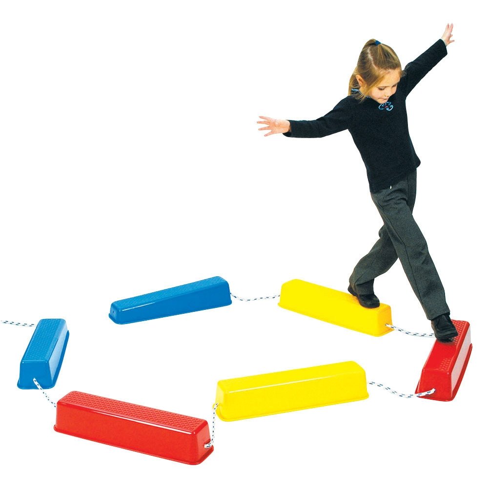 6 Pack Of Step A Logs,This set of 6 Step a Logs provide an excellent gross motor activity where balance and direction are developed .The Step a Logs are sturdy, flat-topped stepping logs connected with adjustable rope and a ribbed platform to prevent slipping.Children will gain confidence and improve balance as they progress from stepping over short gaps to jumping over wider gaps.The Step a Logs are made from strong plastic, these logs can support the weight of an adult.Gaining confidence and a sense of ac