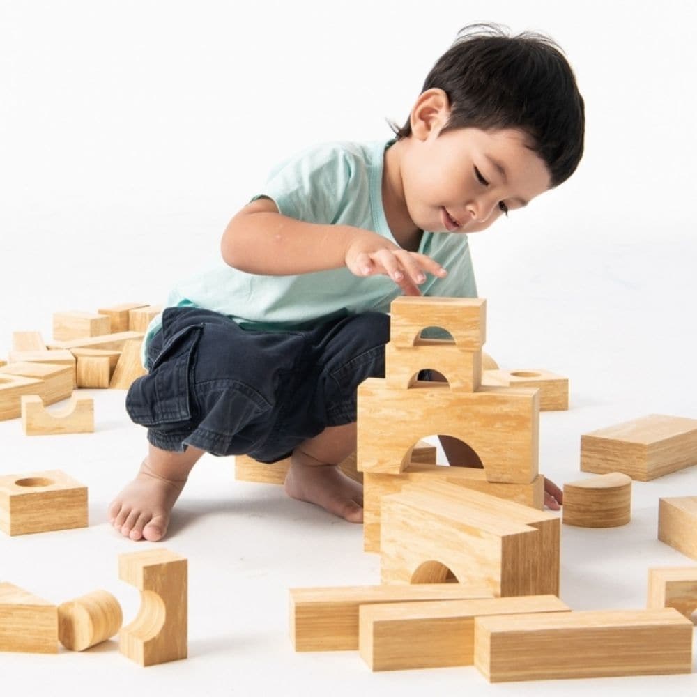 68 Pack Jumbo Blocks,With these Jumbo Blocks, the possibilities are endless! These beautifully crafted traditional jumbo blocks are ideal for stacking, building, and hands-on creative learning. Sixty Eight super-smooth rubber wood unit building jumbo blocks. Ideal for building, balancing, and hands-on early-math learning, these traditional unit blocks are a great value! Ask kids to explore different ways to make shapes of equal sizes using different blocks. For instance, two square blocks are the same size 