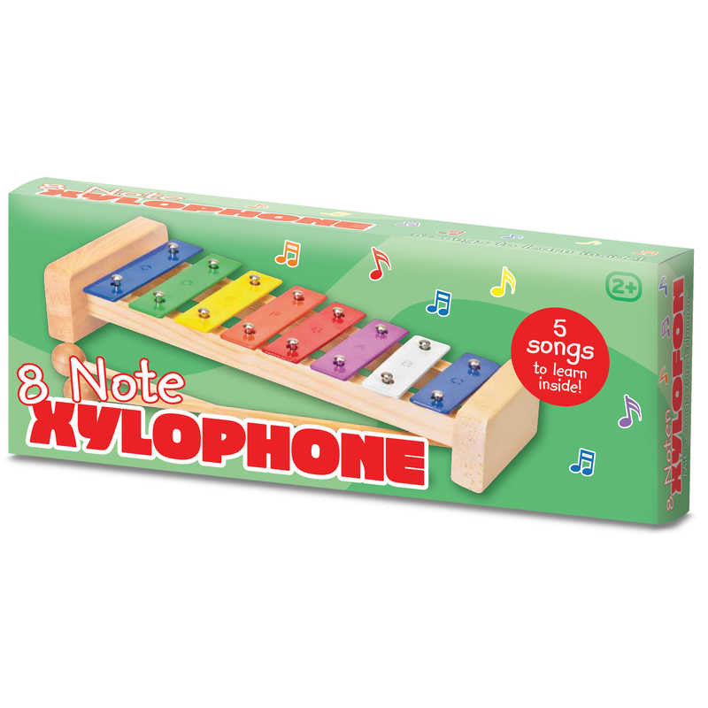 8 Note Xylophone,The 8 Note Xylophone is the perfect instrument for young children who are just beginning to explore the musical world. The xylophone features eight metal bars that are carefully mounted on a sturdy wooden frame. The metal bars are arranged in an ascending scale, making it easy for children to learn and play simple melodies. Each metal bar is clearly marked with the note of the sound it produces when struck by one of the two wooden mallets included with the xylophone. This makes it easy for 