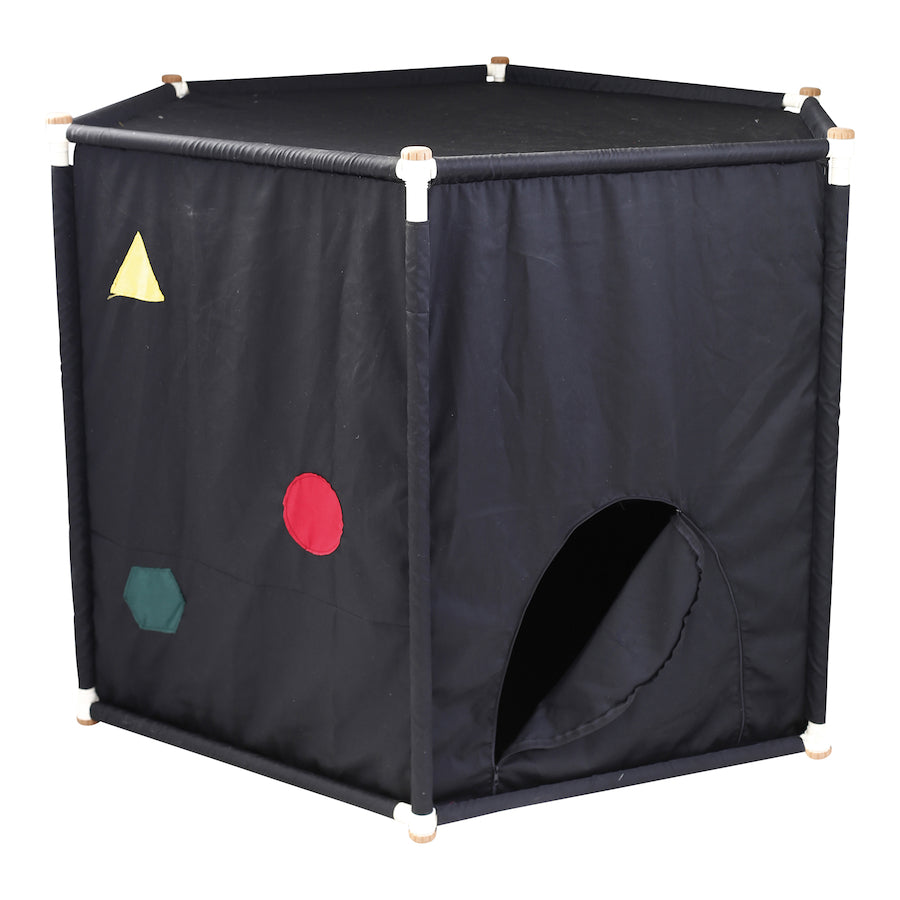 Black Out Sensory Den- Black Out Sensory Den,Sensory Dark Den, Childrens Dark Den,Dark Den,Autism dark den,Sensory dark den,This sensory den has a unique hexagonal shape, is simple to install and light weight while being stable and safe for children to use. The sealable entrance and windows means the inside remains dark even in daylight. Creates the perfect space for multi-sensory play and learning. Children can explore UV, glow in the dark or as a calming, relaxation space. The den comes with a window whic