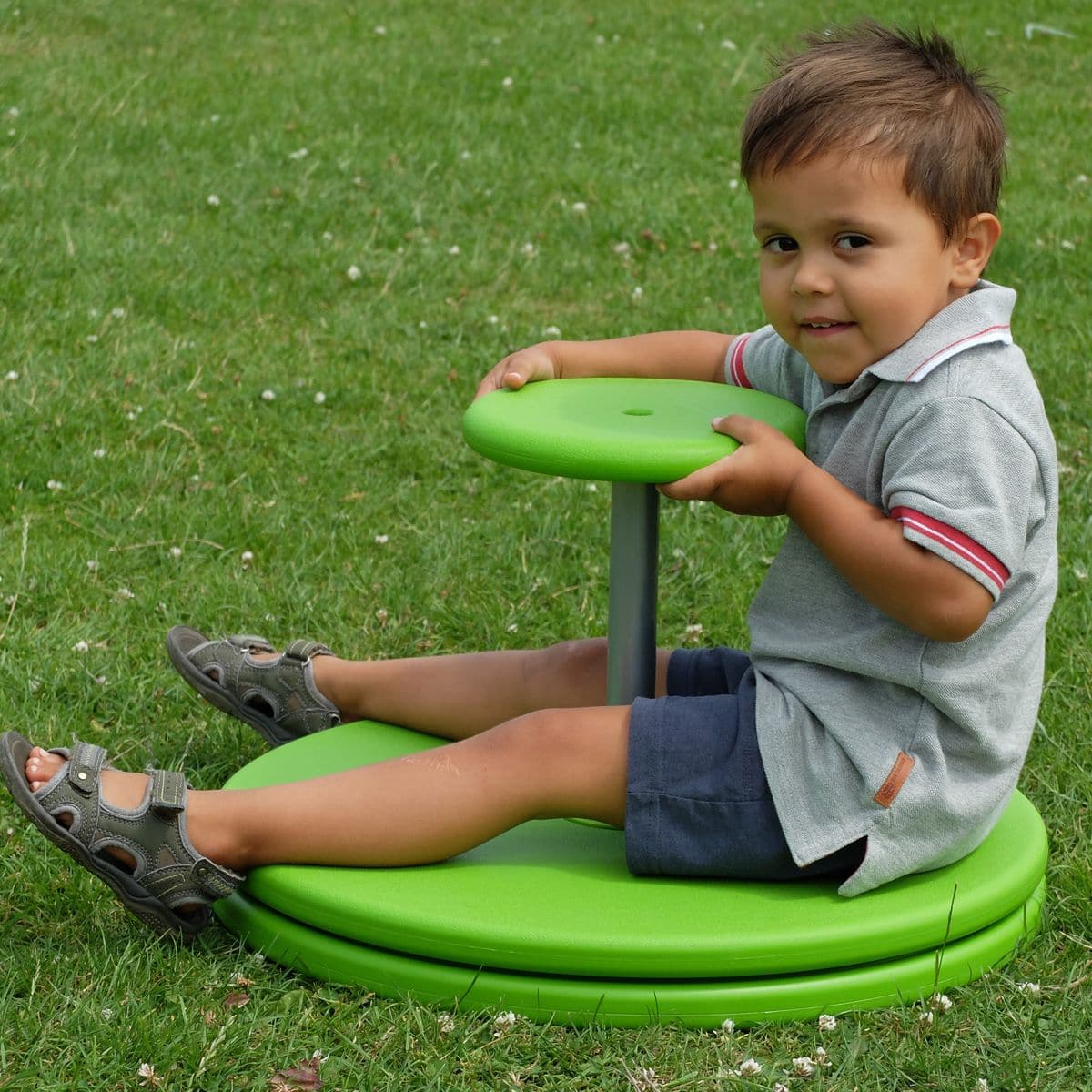 A Whizzy Dizzy,Perfect for outdoor play or indoor fun, the Whizzy Dizzy is easy to set up and use - simply climb on, grab the handles, and start spinning! Kids can spin themselves, or challenge friends to spin faster, longer or even backwards. It's a great way to get kids active and engaged while having a blast.The Whizzy Dizzy is so much more than just a toy - it's a tool for developing balance, coordination, and endurance while encouraging creativity and imaginative play. Plus, it's loads of fun! Whether 