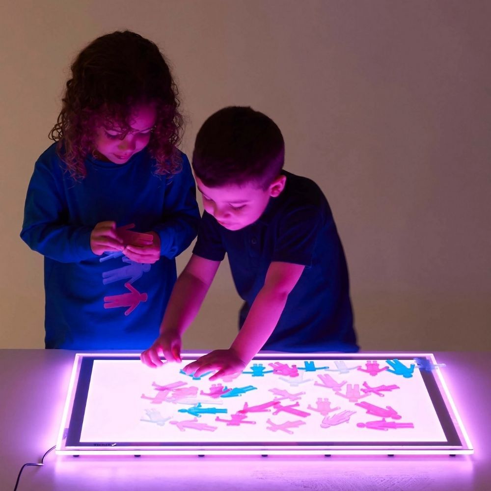 A2 Colour Changing Light Panel,Children will be fascinated by these new A2 Colour changing light panels allowing them to discover a new world bathed in coloured light. Colour changing light panels offer the opportunity to explore the effects of colour mixing, opacity and transparency and to observe natural made objects in a interesting and different way. The A2 Colour Changing Light Panel is powered by a low voltage mains power supply, they use the latest LED strips and diffusers to evenly illuminate the pa