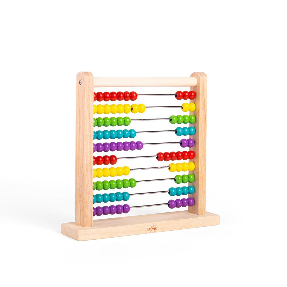 Abacus,Wooden Abacus: A Classic Educational Essential With its bright beads and sturdy wooden frame, this traditional Wooden Abacus is an educational playroom essential. Perfect for use at home, in nurseries, or even in the classroom, this classic toy encourages interactive and engaging learning. Features and Benefits: Educational and Interactive Maths Skills: The wooden abacus encourages numeracy skills, helping children learn to count, add, and subtract. Patterning and Colour Recognition: As little hands 