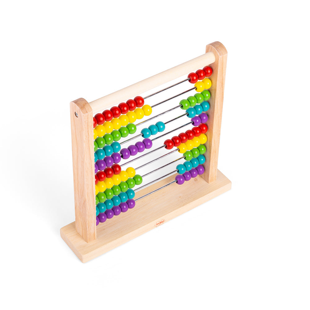 Abacus,Wooden Abacus: A Classic Educational Essential With its bright beads and sturdy wooden frame, this traditional Wooden Abacus is an educational playroom essential. Perfect for use at home, in nurseries, or even in the classroom, this classic toy encourages interactive and engaging learning. Features and Benefits: Educational and Interactive Maths Skills: The wooden abacus encourages numeracy skills, helping children learn to count, add, and subtract. Patterning and Colour Recognition: As little hands 