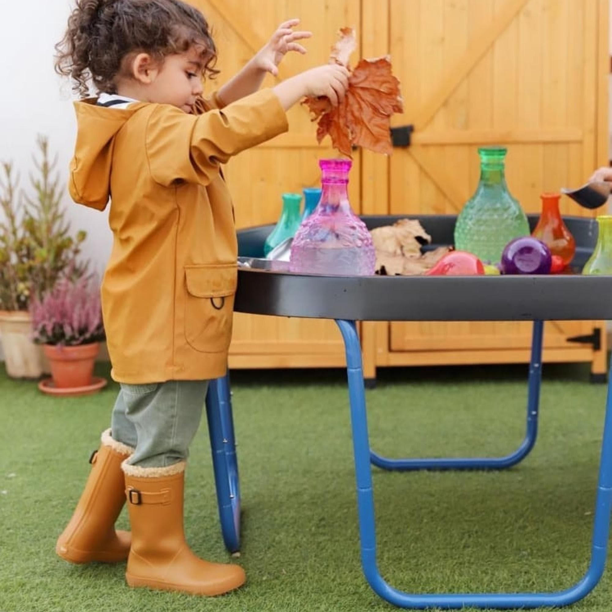 Active Tuff Tray And Stand,These versatile tuff spot trays are simply superb and the added benefit of this package is that the Tuff tray comes with an height adjustable stand,making it the complete package to get up and running with your sensory play ideas straight away. The Active World Tuff tray and Stand store away easily after use, you can carry them easily, attach canopies easily to the top holes, and they are extremely durable. Tuff trays and stands have so many uses both indoor and outdoor. Will you 