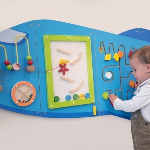 Aeroplane Activity Wall Panel,Aeroplane Activity Wall Panel Introduce your little ones to a world of interactive learning with the Aeroplane Activity Wall Panel. This engaging wall panel is made up of five distinct sections, each offering a unique set of manipulative activities designed to enhance hand-eye coordination and fine motor skills. Ideal for early learning environments, this activity wall panel is perfect for promoting physical, cognitive, and social development in young children. Aeroplane Activi