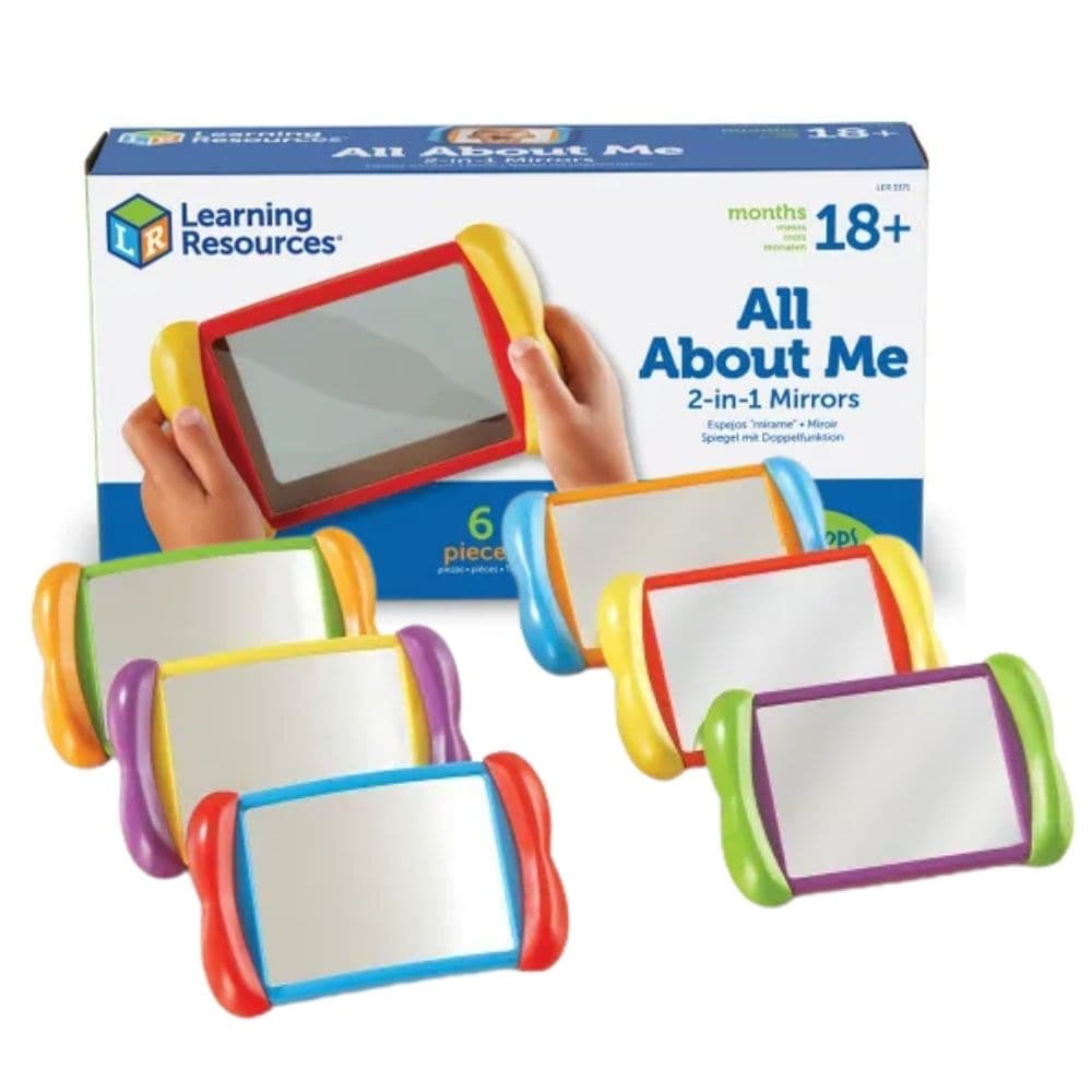 All About Me 2 In 1 Mirrors,Introducing the Learning Resources All About Me 2-in-1 Mirrors: A Journey of Self-Discovery for Young Learners Dive into the fascinating world of self-exploration with the All About Me 2-in-1 Mirrors from Learning Resources. Specially designed for young, curious minds, these innovative mirrors offer a safe and engaging way for children to learn all about themselves. With easy-to-hold, rubberised handles, even the smallest hands can embark on this journey of discovery and fun. The