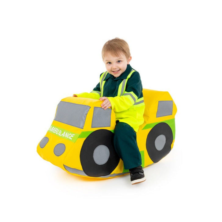 Ambulance Soft Play Rocker,The Ambulance Rocker is designed to be a great role play toy and have a gentle rocking action that is safe for younger children. It is designed for one child to play on and is a fun addition in any nursery. The Rocker is made of soft foam with a brightly coloured, wipe clean PVC cover. For both indoor and outdoor use. Must not be permanently left outdoors. 90cm x 25cm x 50cm Expected delivery 10 working days Hand made in the UK, Ambulance Soft Play Rocker,EYFS Rocker. Toddler Rock