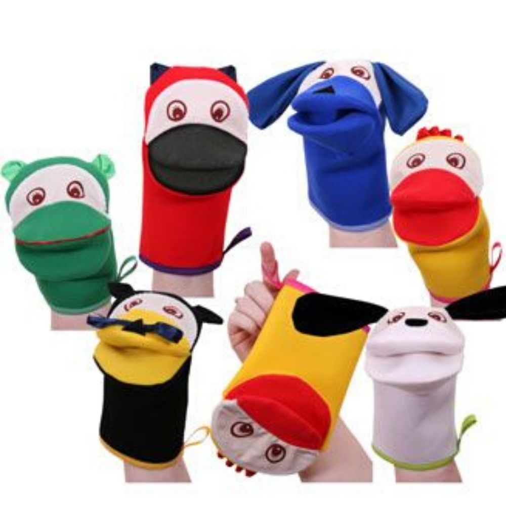 Animal Puppets Set Of 6,Introducing our Set of 6 animal hand puppets, perfect for hours of entertainment and educational learning for children. These puppets are designed to fit on either a child's hand or a teacher's, making them a versatile addition to any classroom or home. The Animal Hand Puppets set includes six adorable animal puppets, each with a unique design and fur texture. The puppets feature movable mouths that can be opened and closed to simulate speech, making them an excellent tool for imagin