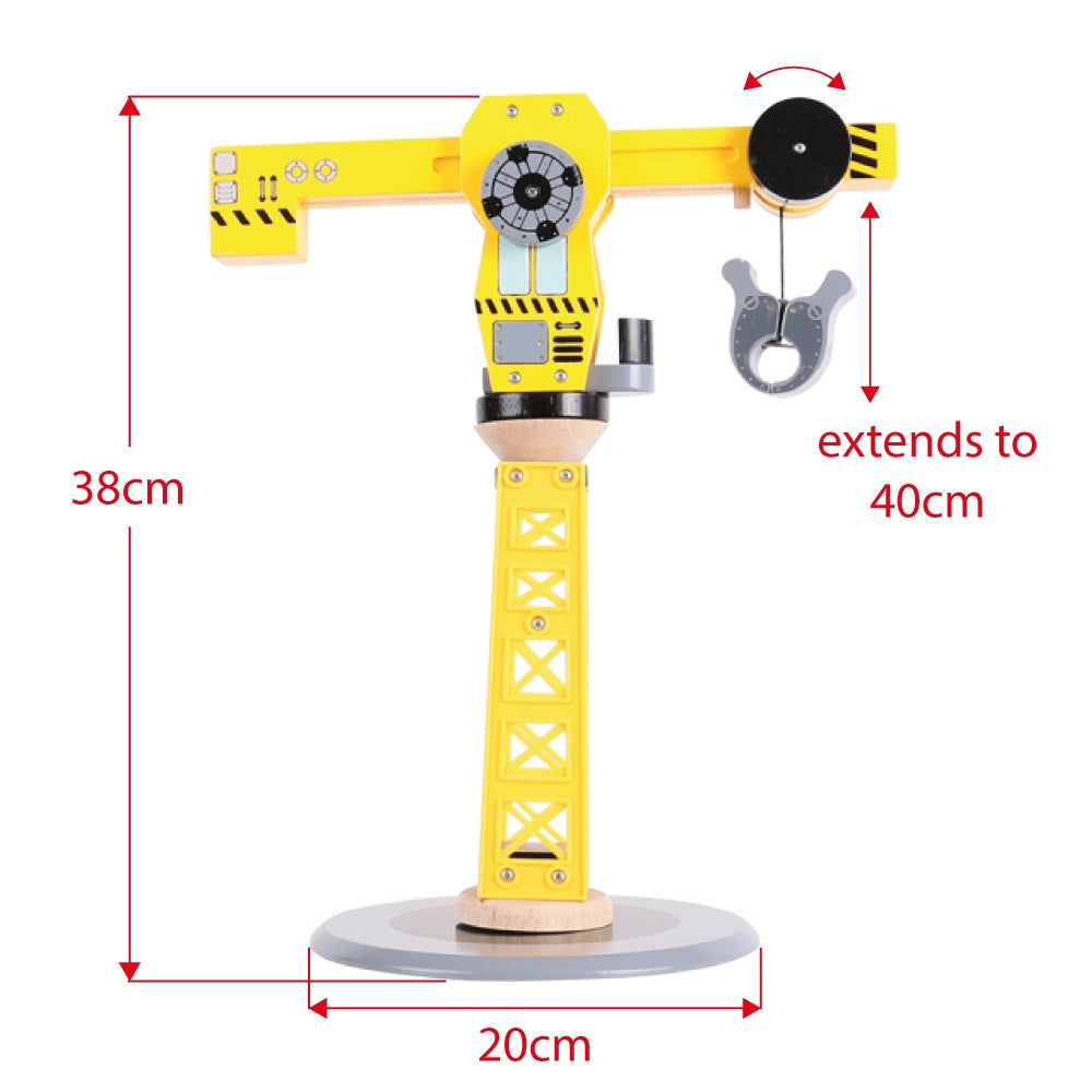 Big Crane Construction Set,Big Crane Construction Set It’s tiring work at the building site and time to get serious! Towering up into the skyline, this working wooden crane toy can lift a load, swivel it around, and also move it forwards and backwards. An impressive wooden train accessory, it’s just like the real thing! Certain to keep every element of the wooden railway network in great shape, construction site workers and their vehicles are on hand to assist with every project that needs completing with o