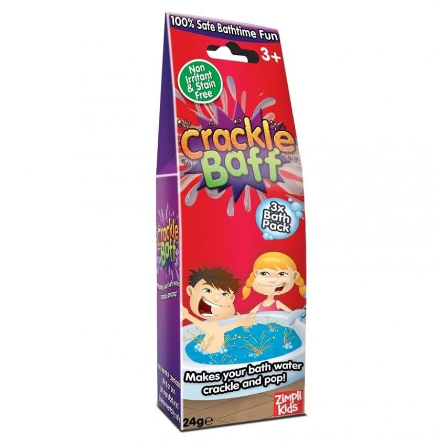 Crackle Baff Play 24G,Make your bath water crackle and pop with this magical popping Crackle Baff. Sprinkle some Crackle Baff into your water and watch it bubble and snap crackle and pop. Make bath time fun and use Crackle Baff as an incentive to bath frequently so that see bath time as a fun game rather than a chore involving the dreaded hair washing. Make Bath time fun and funky with crackle baff and it will bring a whole new approach to bath time. Stain free Preservative free 100% safe on skin & non irri