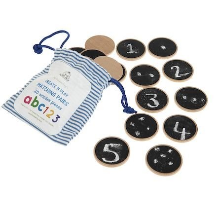 Create 'N' Play Matching Pairs,Create 'n' Play Matching Pair Discs: A World of Imagination The versatile 20-piece wooden Create 'n' Play Matching Pair discs offer endless possibilities for creative and educational play. Each disc features one side as a chalkboard, allowing it to become anything your child imagines, from matching games to learning letters and numbers, or even drawing symbols and faces. This set is a fantastic addition to any learning environment. Features and Benefits: Versatile and Imaginat