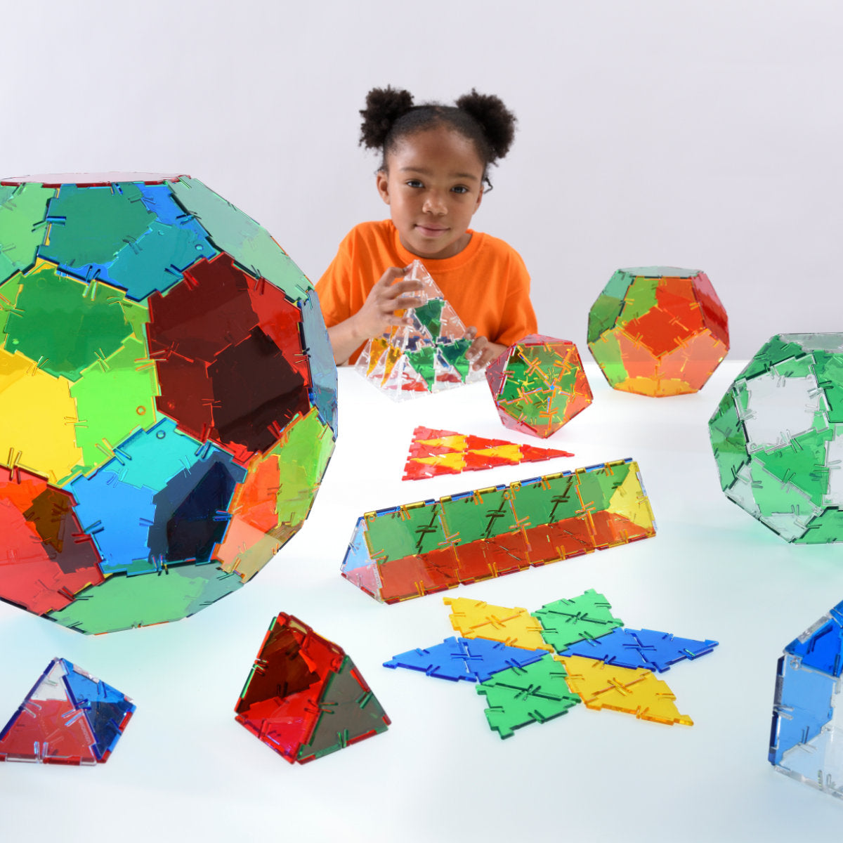 Crystal Polydron Classroom Set 184Pcs,Introduce a world of creativity and exploration with the Crystal Polydron Classroom Set. This impressive 184 piece set provides endless possibilities for constructing both 2D and 3D shapes, allowing students to delve into the fascinating world of geometry.Featuring four different shapes - squares, equilateral triangles, pentagons, and hexagons - this set offers the versatility needed to create a wide range of structures, from simple cubes to complex tetrahedrons and dod