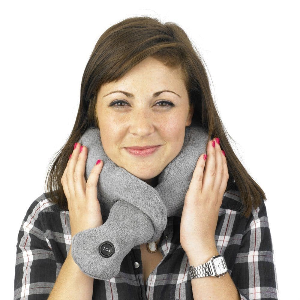 Cushtie Vibrohug Massage Hugger,The Vibrohug is a comfortable and adjustable massager that wraps around the neck to provide relaxing vibrations. The plush and soft fabric cradles the neck to help alleviate neck discomfort, strained muscles, and stiff joints. The innovative design tucks into itself, so the user doesn't have to worry about holding it in position. When it's all just a bit too much the Vibrohug has a soft consistency, so just hold tight and wait for its gentle vibrations to sooth and relax you.