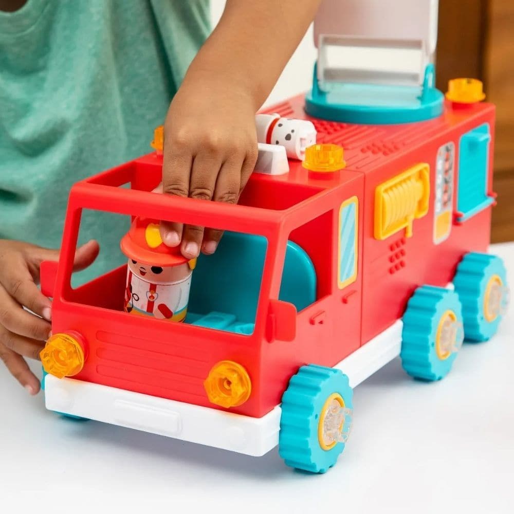 Design & Drill® Bolt Buddies Fire Truck,Design & Drill® Bolt Buddies® Fire Truck With so many ways to build, drill, and play, the Design & Drill® Bolt Buddies® Fire Truck is the ultimate construction toy that helps your child develop STEM and fine motor skills. This fun and engaging toy allows kids to use a real working power drill to assemble their own fire truck, complete with a hinged ladder and fire and water toppers. Once built, children can enjoy hours of imaginative play with the included Bolt Buddy 