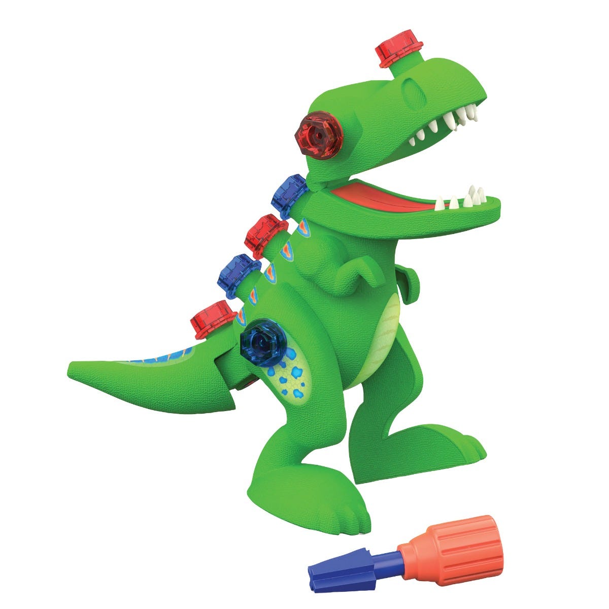 Design & Drill® Take-Apart T-Rex,Build your own T-rex with this dinosaur construction kit for preschoolers from Design & Drill®! Children use tools perfectly-sized for little hands to tinker with their very own dinosaur toy with moveable mouth and legs. Snap the 4 pieces together, and then use the kid-sized screwdriver to screw in the chunky, colourful bolts. Then head off into roar-some imaginative play with the Design & Drill Take-Apart T-Rex. Kids roar into creative play and build coordination skills as 