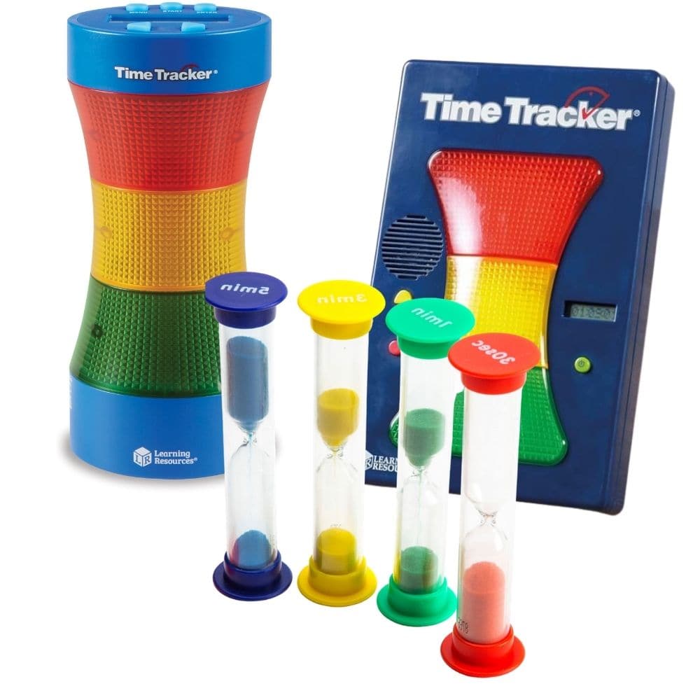 Desk Timers Starter Kit 6 Pack,This Desk Timers Starter Kit is ideal for setting time limits for activities and keeping children with concentration difficulties focused on the task. The Desk Timers Starter Kit has a mix of electronic and sand timers for use in visual and audible timing. Ideal for setting time limits for activities and keeping children with concentration difficulties focused on the task. A variety of components, to help you choose the right one. Kit includes: 1x Time Tracker, 1x Portable Mag