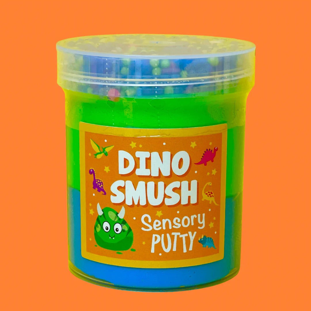 Dino Smush Putty,Our Dino Smush putty is not only roar-some but also perfect for sensory play! Sensory play is essential for children's development as it engages their senses and helps them learn about the world around them. Here's how our Dino Smush putty promotes sensory exploration: Tactile Stimulation: The soft and squishy texture of the putty provides tactile stimulation, encouraging children to squeeze, stretch, and mold it with their hands. This tactile experience helps develop fine motor skills and 