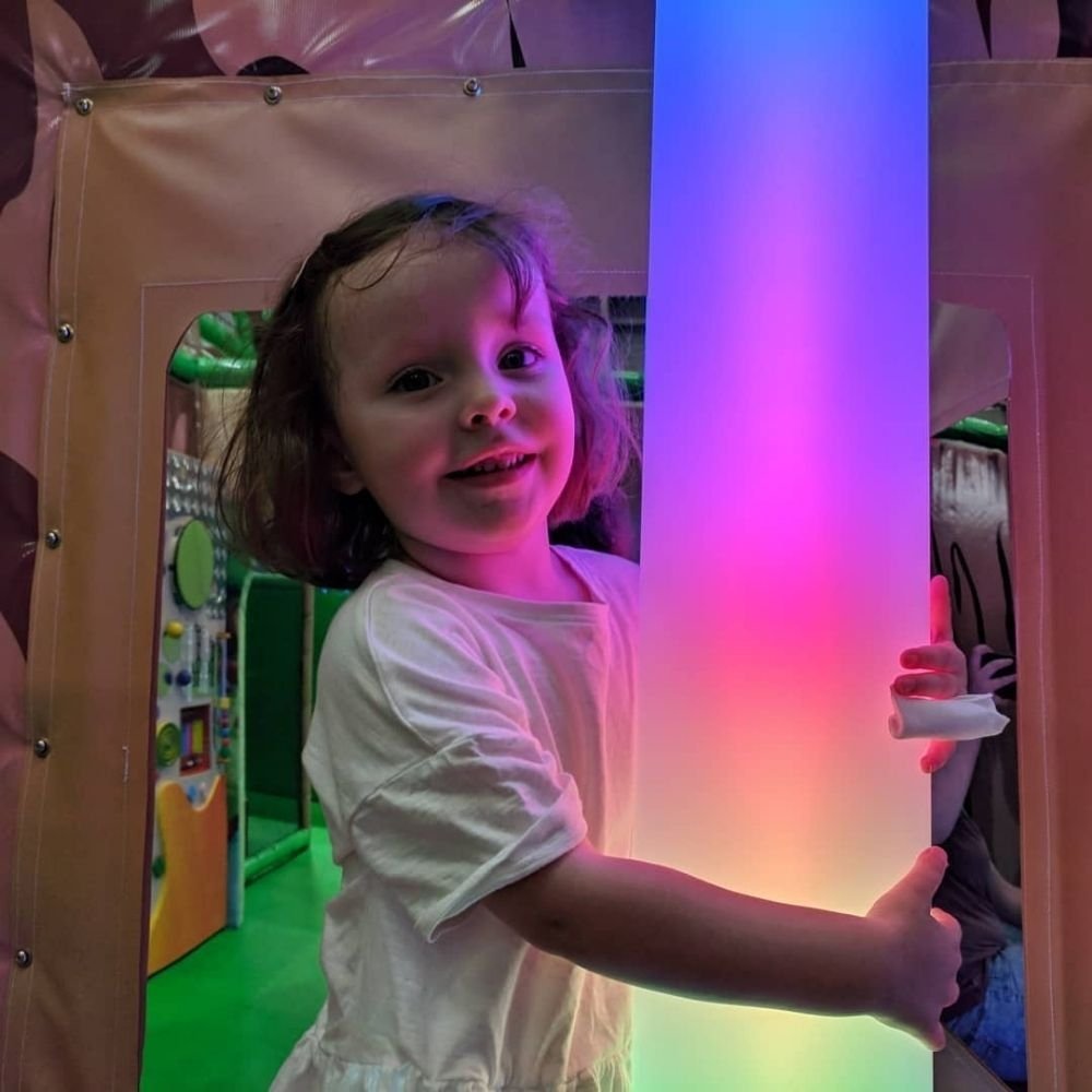 Disco Tube,The Sensory Disco Tube reacts to sounds you make by lighting up a column in different colours. This ‘rainbow step’ effect is achieved with specially designed hardware built into the DISCO tube itself. To trigger noises you can simply clap, stomp, shout and more as well as play your favourite music.A delightful visual sensory experience the Disco Tube works well in a playful sensory environment. The Disco Tube reacts to the noises you make by displaying different colours in a step pattern.An inter