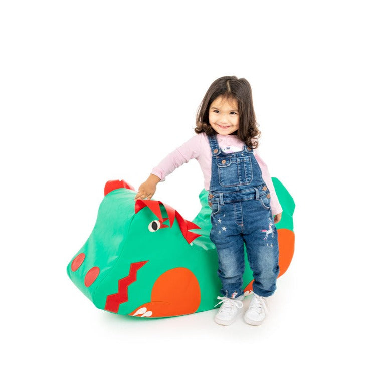 Dragon Rocker,The Baby Dragon Rocker is designed to be a loveable character and have a gentle rocking action that is safe for younger children. It is designed for one child to play on and is a fun addition in any nursery. The Rocker is made of soft foam with a brightly coloured, wipe clean PVC cover. For both indoor and outdoor use. Must not be permanently left outdoors. 90cm x 25cm x 50cm Expected delivery 10 working days Hand made in the UK, Dragon Rocker,Soft play Rocker,Soft Play Multi-functional Rocker