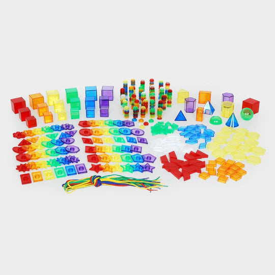 Early Years Maths Resource Set,Early Years Maths Resource Set The Early Years Maths Resource Set is a bumper pack of nearly 500 translucent acrylic colour maths resources and laces, perfect for young learners. Ideal for use on a light panel, this set helps explore mathematical topics such as shape and attributes, counting and sorting, pattern and sequence, all while developing fine motor skills and inspiring creative play. Key Features of Early Years Maths Resource Set: Educational Value: The Early Years Ma