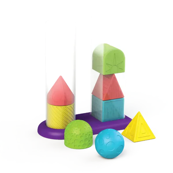 Edushape Geostacker,Introducing the Edushape Geostacker Stack and Sort - a captivating and educational toy designed to engage and delight your little one as they embark on a journey of discovery through geometric shapes and stacking fun! This set includes eight classic geometric shapes that are not only enjoyable for babies to hold and squeeze, but also perfect for stacking on top of each other. With topple-proof tubes, you can watch your baby's excitement soar as they create impressive structures, promotin