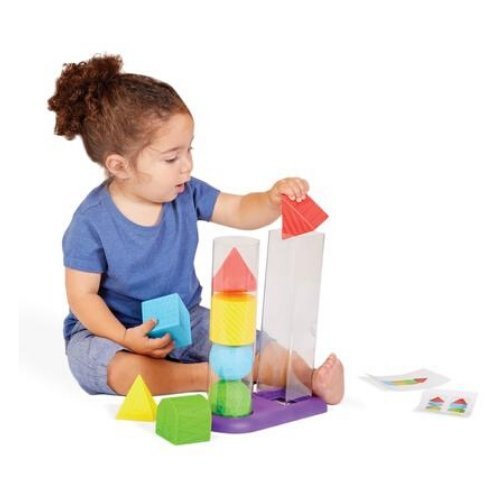 Edushape Geostacker,Introducing the Edushape Geostacker Stack and Sort - a captivating and educational toy designed to engage and delight your little one as they embark on a journey of discovery through geometric shapes and stacking fun! This set includes eight classic geometric shapes that are not only enjoyable for babies to hold and squeeze, but also perfect for stacking on top of each other. With topple-proof tubes, you can watch your baby's excitement soar as they create impressive structures, promotin