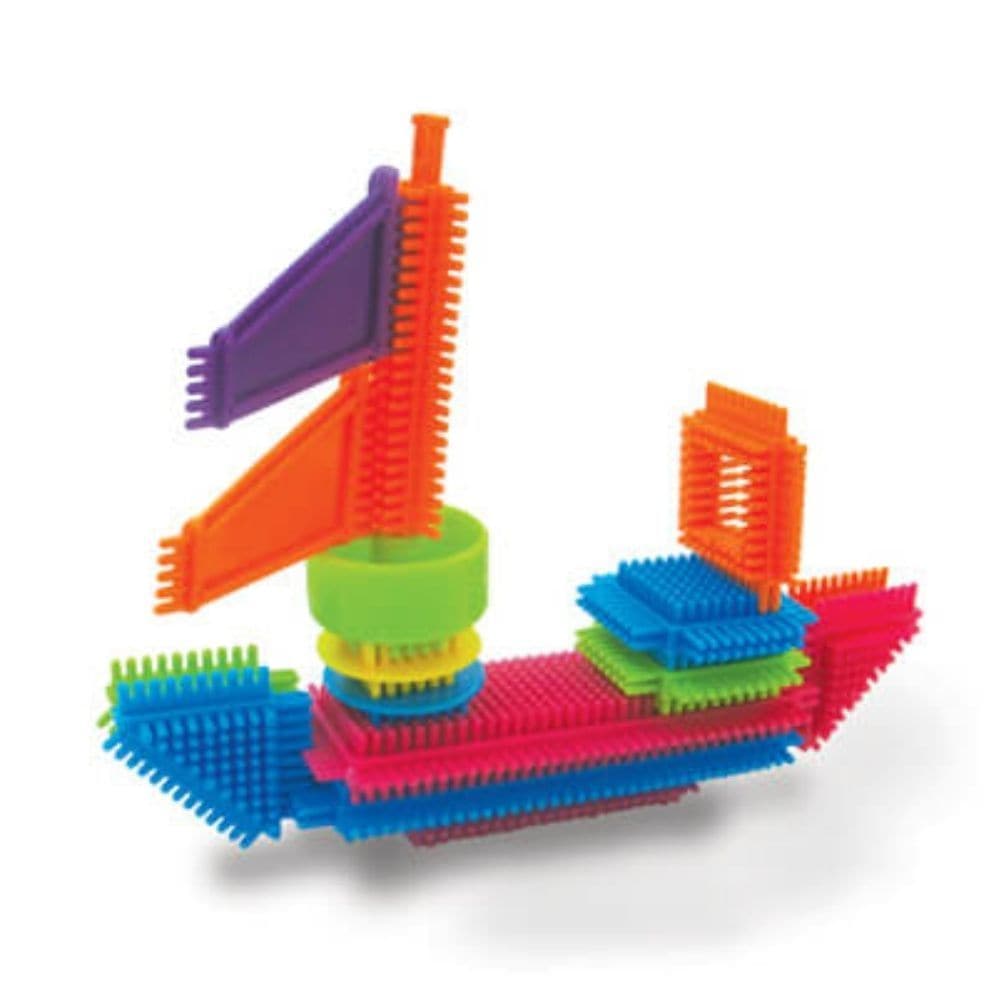 Edushape Magic Brix 72 Pieces,The Edushape Magic Brix 72 Pieces set is a dynamic and engaging building toy designed specifically for preschoolers. These flexible, bendy shapes offer a unique tactile experience, thanks to their nubby, bristly texture that little hands will love to explore. Packed with brightly colored blocks, this set is not just about fun; it's a developmental tool that enhances a range of skills in young children. Key Features: Tactile and Flexible Blocks: Each piece in the Magic Brix set 