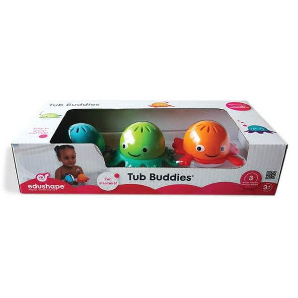 Edushape Tub Buddies,With floating heads and friendly faces, this Edushape Tub Buddies bath toy keeps babies entertained during bath time. These Edushape Tub Buddies are great for hand-eye coordination and fine motor skills, the Edushape Tub Buddies are a relaxing tub time activity for little ones who love to make a splash! These fun little bath time pals are perfectly shaped for little hands to grip easily, whilst being great for both visual and tactile sensory development. Dunk, drain and repeat for lots 