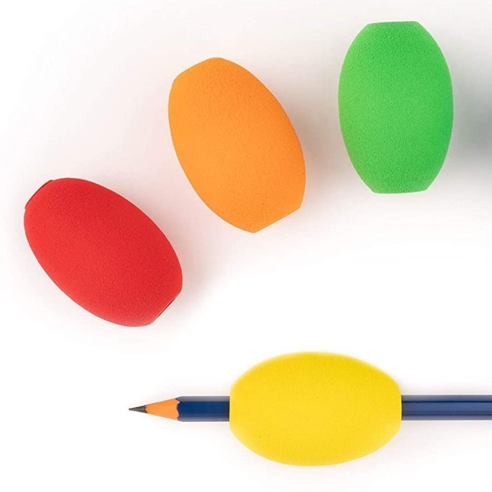 Egg Pencil Grips 6 Pack,Egg Pencil Grips are a handwriting Grip developed by a therapist and handwriting expert facilitates kids to hold their pencils more easily and write with greater precision and come as a 6 pack. This Egg Pencil Grips set has been developed by an OT to support individuals who have difficulty in organising and sustaining a functional grip on a pen. This could be for various reasons - from a physical disability which affects fine motor control, to learning difficulties and global delay w