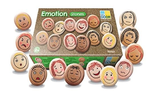 Emotion Stones,Emotion Stones The Emotion Stones are a thoughtfully crafted set of 12 tactile pebbles, each engraved with a face depicting a different emotion. This set is an invaluable resource for helping children to recognise, understand, and communicate their emotions, as well as to empathise with others. Key Features: Tactile Design: Each stone is engraved with a face showing a specific emotion, making them easy to handle and visually appealing for children. The set includes emotions such as happy, sad