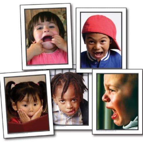 Facial Expressions Learning Cards,These fantastic Facial Expressions Learning Cards are a wonderful way to reinforce basic principles, lessons and skills for young children. The Facial Expressions Learning Cards includes 45 cards of real life photographs showing different emotions. The Facial Expression Learning cards are a wonderful way to reinforce basic principles, lessons, and skills. The Facial Expressions set includes 45 cards (4. 25” x 5. 5” each), including photographs of facial expressions, as well