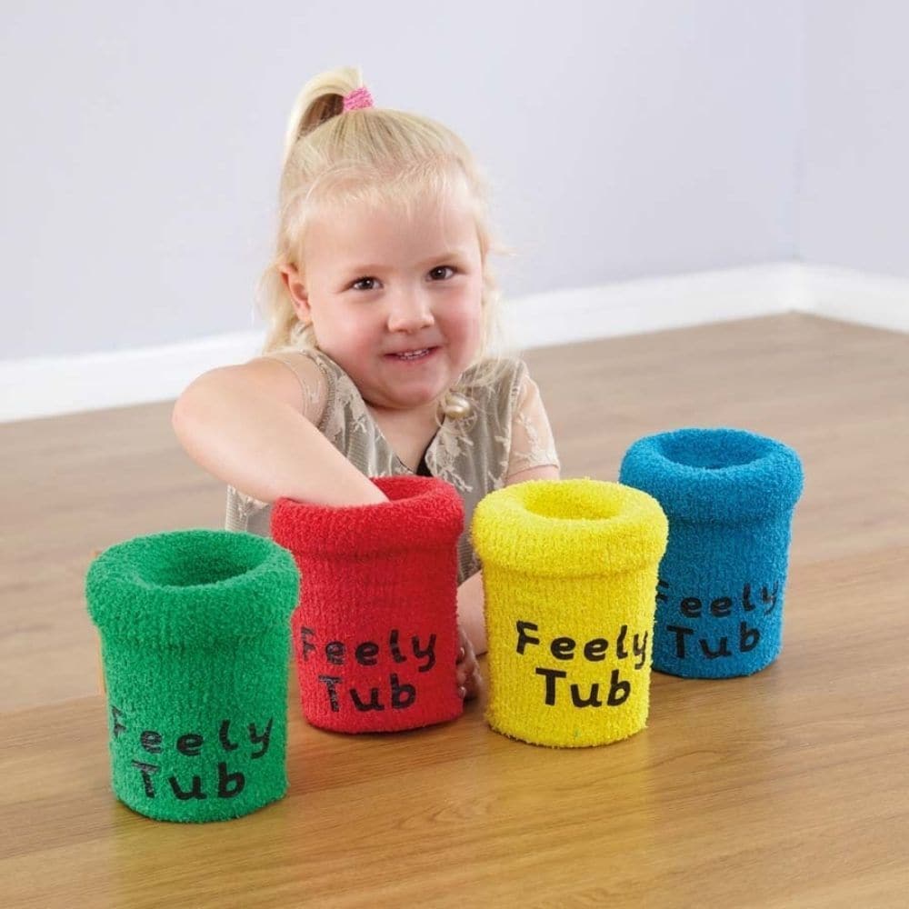 Feely Tubs Set Of 4,Enhance Sensory Learning with Feely Tubs Set of 4 Introducing the Feely Tubs Set of 4, a perfect tool for engaging children's sense of touch and encouraging sensory exploration. These versatile tubs are designed to conceal items, prompting children to identify the contents through touch alone. This interactive activity helps children learn about texture and shape while fostering creativity and imagination. Key Features of Feely Tubs Set of 4 Sensory Exploration: The Feely Tubs encourage 