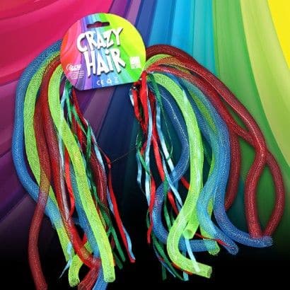 Flashing Crazy Hair,The Flashing Crazy Hair is a vibrant and playful accessory that adds a splash of color and light to any event or party. Featuring two bunches of bright, colorful flashing dreadlocks attached to a flexible headband, this novelty item incorporates bright LEDs that twinkle charmingly throughout the hair strands. Features of the Flashing Crazy Hair: Twinkling LED Lights: Intermittent strands are embedded with LEDs that flash and twinkle, creating an eye-catching effect. Long Dreadlocks: Each