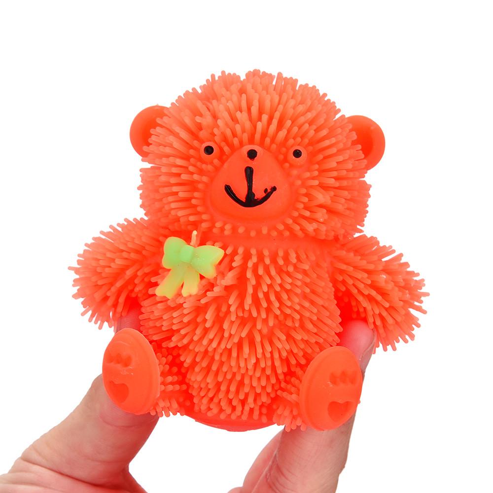 Flashing Puffer Bear,Our Flashing Puffer Bear is a delightful soft to touch animal styled ball.The Flashing Puffer Bear is ultra soft and extremely tactile its a fantastic tactile addition to your sensory toy collection.The Flashing Puffer Bear is a highly pliable toy. Flashing air-filled bear puffer toy which lights up when tapped Fun sensory, visual and tactile experience Ideal toy for those who like to fidget and fiddle, great for relieving stress and anxiety Helps to develop fine motor skills and hand-e