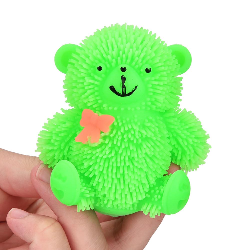 Flashing Puffer Bear,Our Flashing Puffer Bear is a delightful soft to touch animal styled ball.The Flashing Puffer Bear is ultra soft and extremely tactile its a fantastic tactile addition to your sensory toy collection.The Flashing Puffer Bear is a highly pliable toy. Flashing air-filled bear puffer toy which lights up when tapped Fun sensory, visual and tactile experience Ideal toy for those who like to fidget and fiddle, great for relieving stress and anxiety Helps to develop fine motor skills and hand-e