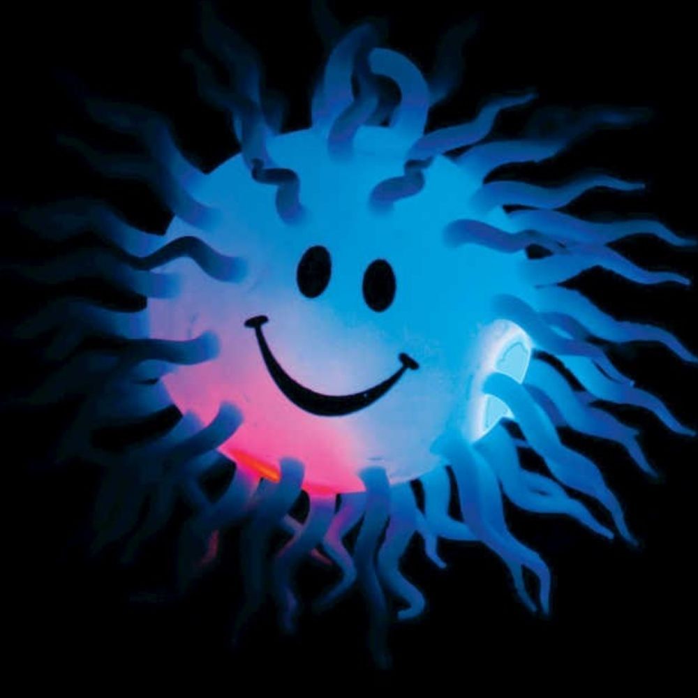 Flashing Smile Sizzler,Introducing the Flashing Smile Sizzler, the ultimate tactile friend that will bring a sense of calm and warmth to anyone who holds it. This easy-to-hold ball is covered with soft and stretchy tentacles that are a delight to touch.Not only is the Flashing Smile Sizzler visually appealing with its vibrant colors, but it also provides a satisfying tactile experience. Children and adults alike will love stroking and playing with this fun ball.But that's not all! The Flashing Smile Sizzler